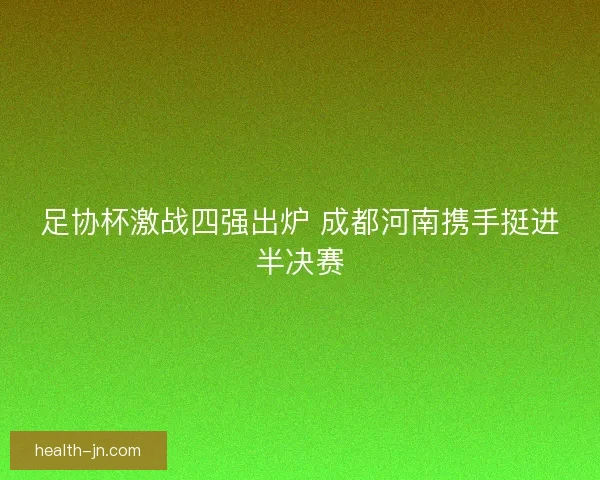足协杯激战四强出炉 成都河南携手挺进半决赛
